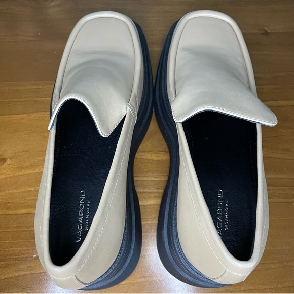 VAGABOND Carla Lark Chunky Platform 90s Y2K Loafers Tan Beige Leather 39 9 NWOB - Picture 6 of 16